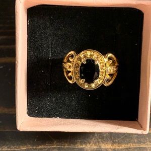 New! Alchemy63 Handmade Antique Brass & Onyx Ring